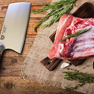 DALSTRONG Meat Cleaver Knife - 7 inch - Phantom Series - Premium Japanese High-Carbon AUS-8 Steel - Razor Sharp - Spanish Pakkawood Handle Kitchen Knife - Meat Cutting, Carving, Bone - Sheath Included