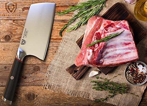 DALSTRONG Meat Cleaver Knife - 7 inch - Phantom Series - Premium Japanese High-Carbon AUS-8 Steel - Razor Sharp - Spanish Pakkawood Handle Kitchen Knife - Meat Cutting, Carving, Bone - Sheath Included