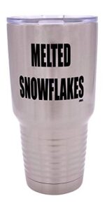 funny melted snowflakes 30oz large stainless steel travel tumbler mug cup gift for conservative or republican political novelty