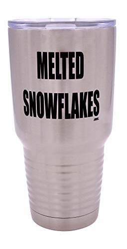 Funny Melted Snowflakes 30oz Large Stainless Steel Travel Tumbler Mug Cup Gift For Conservative Or Republican Political Novelty