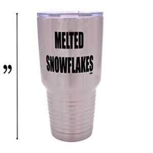 Funny Melted Snowflakes 30oz Large Stainless Steel Travel Tumbler Mug Cup Gift For Conservative Or Republican Political Novelty