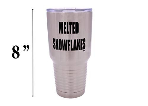 Funny Melted Snowflakes 30oz Large Stainless Steel Travel Tumbler Mug Cup Gift For Conservative Or Republican Political Novelty