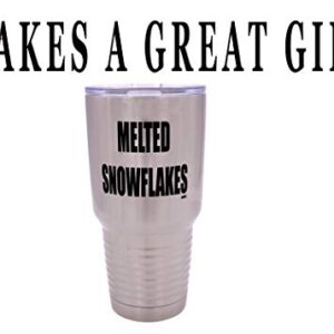 Funny Melted Snowflakes 30oz Large Stainless Steel Travel Tumbler Mug Cup Gift For Conservative Or Republican Political Novelty