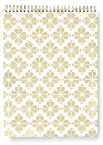 kate spade new york large college ruled notebook, top spiral notebook with 160 pages, 11.75" x 8.5" writing pad, gold spade floral