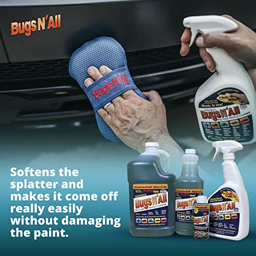 Bugs N’ All Bug Sponge for Car Washing - Ultra Nano Microfiber Sponge Mesh - Effective Car Sponge for Scratch-Free Scrubbing, Bug Splatter, Road Grime, Tar, Pine and Tree Sap Pitch Removal - 1 Sponge