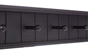 kieragrace Kian Wall Shelf with Five Pegs - Black, 24" by 5.25"