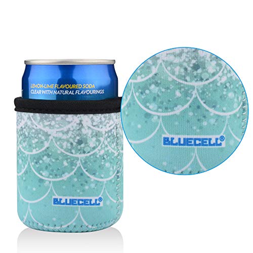 Bluecell Pack of 3 Neoprene Insulators Fish Scale Pattern Beer Can Sleeves for 7.5oz Drink Beer Cans (Fish-Scale Pattern(3pcs), 7.5 oz)