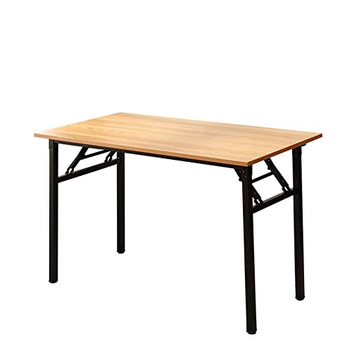 Need Office Computer Desk - 47.2L Sturdy and Heavy Duty Folding Laptop Table,Writing Table/Home Office Desk/Sewing Table,No Assembly Required (Teak Color) AC5BB12060