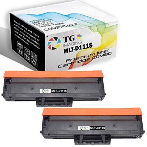 2-pack tg imaging (newest version) compatible mlt-d111s toner cartridge (2xblack combo pack) for 111s mltd111s work for xpress m2020 m2070 printers