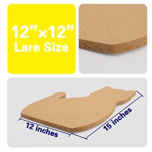 12” x 15 ” Cat Shape Large Cork Board Tiles, Thick Cork Board, Gift for Cat Lover, Office Cat Gift, Unique Style Bulletin Board, Ultra Strong Self Adhesive Backing, Bulletin Pin Safe