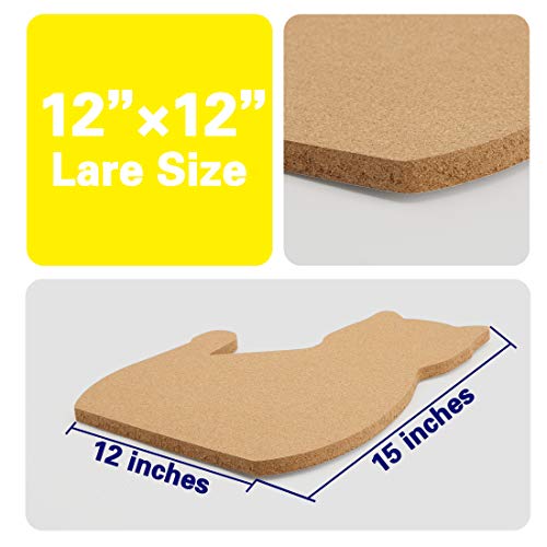 12” x 15 ” Cat Shape Large Cork Board Tiles, Thick Cork Board, Gift for Cat Lover, Office Cat Gift, Unique Style Bulletin Board, Ultra Strong Self Adhesive Backing, Bulletin Pin Safe