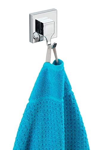 Wenko Set of 2 Towel Hooks, Coat Hooks, Acrylonitrile Butadiene Styrene (ABS), Chrome, 6 x 7 x 5 cm