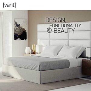 VANT Upholstered Platform Bed - King Size - Velvet Smoke Grey - Easy Assembly Bed Frame No Box Spring Needed Foundation for Optimal Support - Sleek Modern Design for Any Bedroom