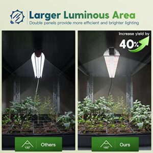 FREELICHT 1 Pack 4ft LED Grow Light, 60W (350W Equivalent), Sunlike Full Spectrum Integrated Plant Light for Hydroponic Indoor Plant Seedling Veg and Flower, Plug in with On/Off Switch