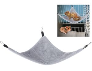 small animal hammock hanging bed sleeper pet nap cage accessories for parrot sugar glider hamster ferret squirrel guinea pig (gray)