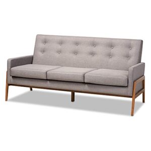 Baxton Studio Sofas, One Size, Light Grey/Walnut