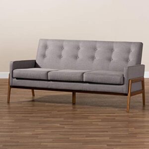 Baxton Studio Sofas, One Size, Light Grey/Walnut