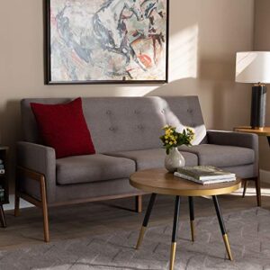 Baxton Studio Sofas, One Size, Light Grey/Walnut