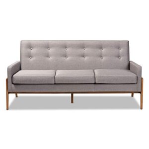 Baxton Studio Sofas, One Size, Light Grey/Walnut