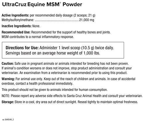 UltraCruz Equine MSM, Glucosamine Sulfate and Chondroitin Sulfate Horse Joint Supplement Bundle, 4 lb Each MSM and Glucosamine, 1 lb Chondroitin, Powders