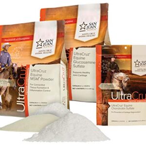 UltraCruz Equine MSM, Glucosamine Sulfate and Chondroitin Sulfate Horse Joint Supplement Bundle, 4 lb Each MSM and Glucosamine, 1 lb Chondroitin, Powders