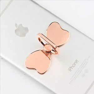 Pelc Cell Phone Ring Holder Stand,Finger Ring Stand Butterfly Metal Ring Grip for Magnetic Car Mount Compatible with All Smartphone- Rose Gold