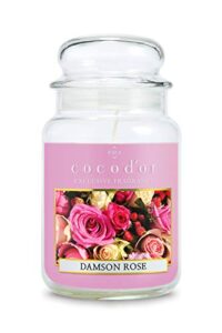 cocodor large jar candle/damson rose / 120-150 hour extended burn time/holiday decoration, home deco, interior, aromatherapy, fragrance, mother's day