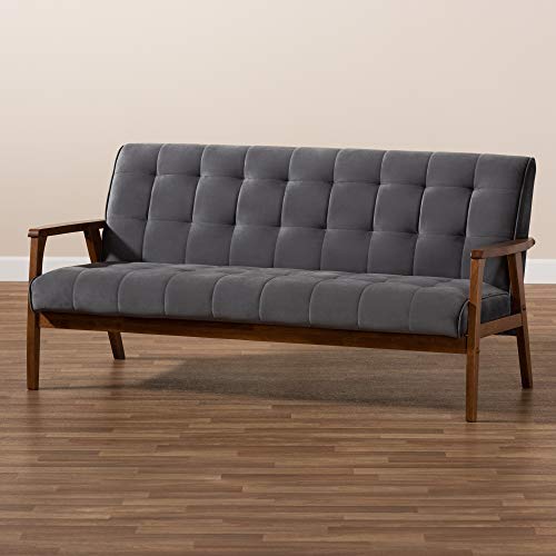 Baxton Studio Sofas, One Size, Grey/Walnut