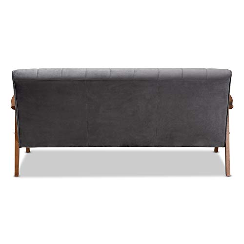 Baxton Studio Sofas, One Size, Grey/Walnut