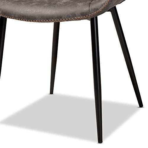 Baxton Studio Dining Chairs, Grey/Brown/Black