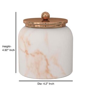 nu-steel MST1CH Misty Copper Collection Cotton Container, Perfect for Home & Bathroom Accessories, Resin and Metal