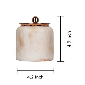 nu-steel MST1CH Misty Copper Collection Cotton Container, Perfect for Home & Bathroom Accessories, Resin and Metal