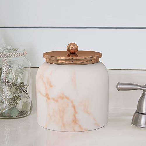 nu-steel MST1CH Misty Copper Collection Cotton Container, Perfect for Home & Bathroom Accessories, Resin and Metal