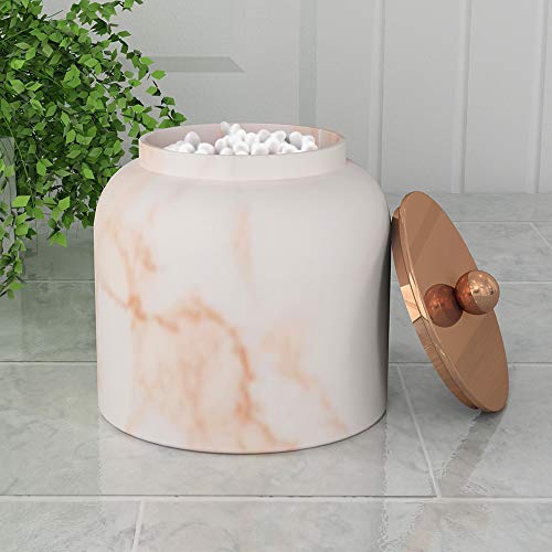 nu-steel MST1CH Misty Copper Collection Cotton Container, Perfect for Home & Bathroom Accessories, Resin and Metal