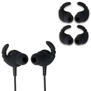 kwmobile set of 6 silicone covers - soft protective universal earbud covers and ear hooks for many types of earphones - black