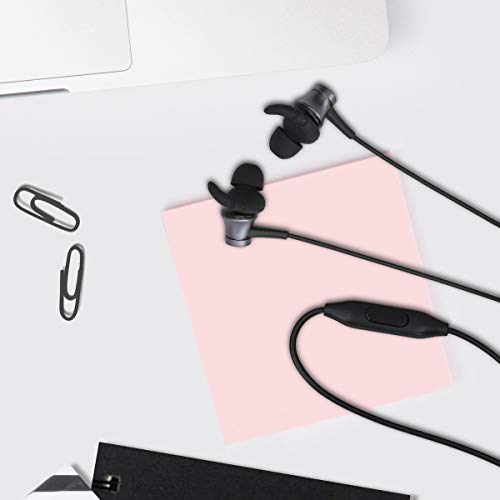 kwmobile Set of 6 Silicone Covers - Soft Protective Universal Earbud Covers and Ear Hooks for Many Types of Earphones - Black