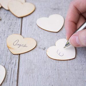 Kate Aspen Wooden Hearts for Guest Book (Set of 75) Wedding Guestbook Alternative Drop Box Hearts, Unfinished Wood Shapes for Crafts