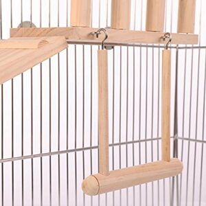 Bird Perches Cage Toys Bird Wooden Play Gyms Stands with Climbing Ladder, Parrot Play Stand and Bird Swing Conure for Green Cheeks, Baby Lovebird, Chinchilla, Hamster, Bird Cage Chewing Toys Sets