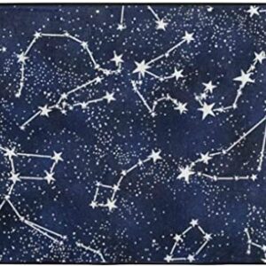 Galaxy Starry Night Stars Glow in The Dark Midnight Area Rug, Bedroom Living Room Kitchen Rug, Doormat Floor Mat Standing Mat, Children Play Rug Carpet Bathroom Rug Mat, Throw Rugs Carpet Yoga Mat