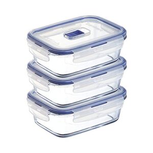 luminarc 3.4 cup pure box active 6-piece food storage rectangle set, clear