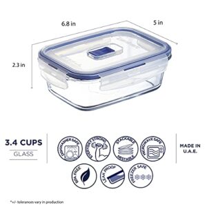 Luminarc 3.4 Cup Pure Box Active 6-Piece Food Storage Rectangle Set, Clear