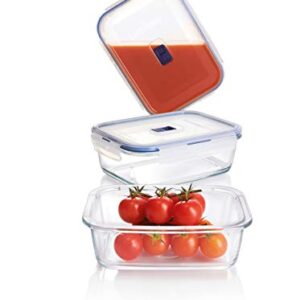 Luminarc 3.4 Cup Pure Box Active 6-Piece Food Storage Rectangle Set, Clear