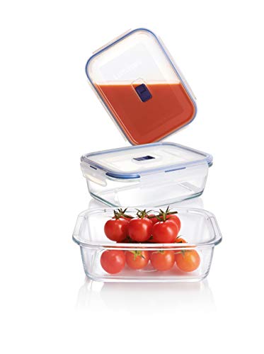 Luminarc 3.4 Cup Pure Box Active 6-Piece Food Storage Rectangle Set, Clear