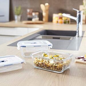 Luminarc 3.4 Cup Pure Box Active 6-Piece Food Storage Rectangle Set, Clear