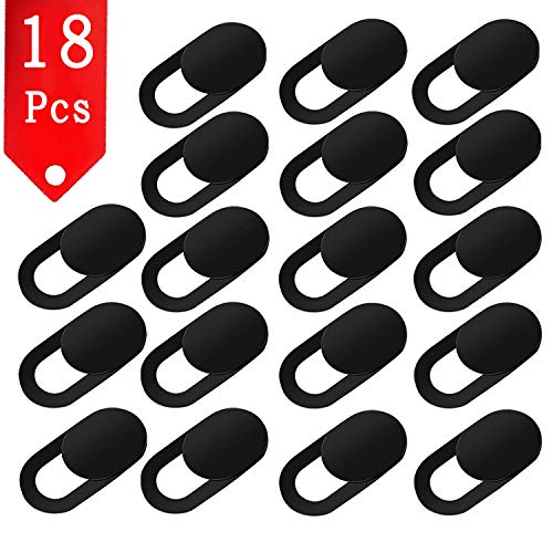 NEPAK 18 Pack Webcam Cover 0.026 Inch Ultra Thin,Webcam Cover Slide,Laptop Camera Cover Slide for PC, MacBook, iMac, Computer, iPad(Black)