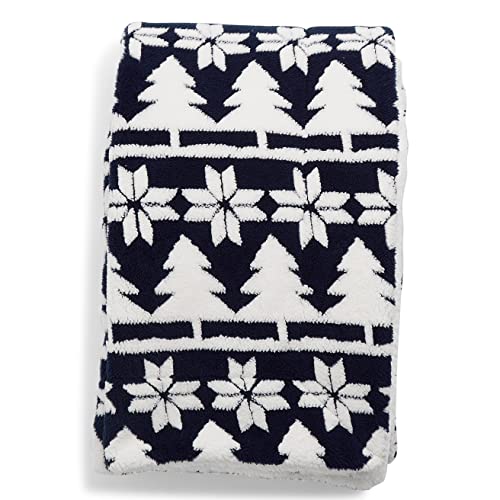 Vera Bradley Women's Fleece Cozy Life Throw Blanket, Nordic Forest Stripe, One Size