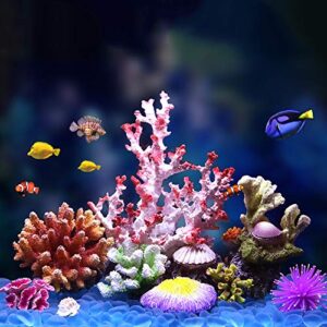 Danmu 1pc of Polyresin Coral Ornaments, Aquarium Coral Decor 2 7/10" x 2 7/10" x 1 9/10" for Fish Tank Aquarium Decoration