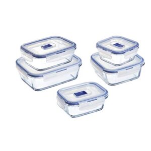 luminarc pure box active food storage set, 10 piece, clear