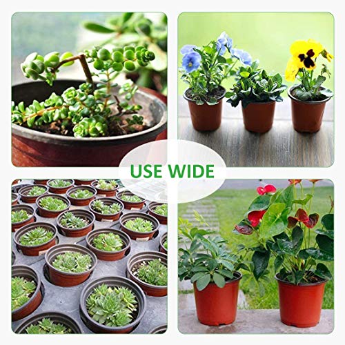 GROWNEER 60 Packs 6 Inches Plastic Plant Nursery Pots with 15 Pcs Plant Labels, Seed Starting Pot Flower Plant Container for Succulents, Seedlings, Cuttings, Transplanting