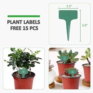 GROWNEER 60 Packs 6 Inches Plastic Plant Nursery Pots with 15 Pcs Plant Labels, Seed Starting Pot Flower Plant Container for Succulents, Seedlings, Cuttings, Transplanting